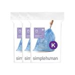 simplehuman Code K Custom Fit Recycling Liners, Tall Kitchen Drawstring Trash Bags, 35-45 L/ 9-12 gallon, Blue