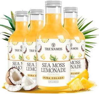 TrueSeaMoss Pina Colada Sea Moss Lemonade – Coconut Pineapple Infused Sea Moss Drink – Vegan & Tropical Hydration – 4 x 12 fl oz Bottles – Made in USA