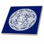 3dRose Willow Pattern in Delft Blue and White - Ceramic Tile, 6-inch (ct_220439_2)