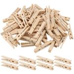 MANCHAP 150 PCS Wooden Clothes Pegs, 7.2cm Craft Wooden Clips Pegs Wood Clothespins for Clothes, Photos, Crafts Display