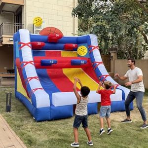 SAYOK Inflatable Basketball Hoop (13.12' x 10' x10') Inflatable Basketball Goal Game with 5 Hoops, 6 Balls, Commercial 750W Blower for Adults Play Birthday Parties, Lawn Games, School Events