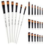 KATUMO Paint Brushes Set, 24 Pcs Nylon Hair Paint Brush Multipurposes Paintbrushes Set for Acrylic Watercolor Oil Painting Face Nail Art, Model Craft Rock Art, Artist Pro Kits