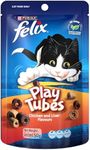 FELIX Adult Cat Treats Chicken & Liver Play Tubes 8x50g