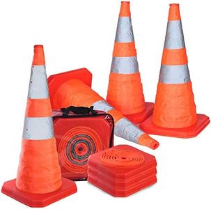 4pcs Collapsible Traffic Cones 28inch Road Parking Cones Safety Construction Cones Warning Emergency