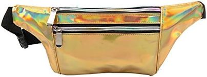 Mum's memory Holographic Fanny Pack for Women - Metallic Sport Waist Pack for Men for Running, Hiking, Traveling, Camping, Partying, Jogging, BSPORTFPGD005, Gold