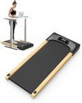 FYC Wooden Under Desk Treadmills Walking Pad, Electric Portable Treadmill 265LBS with Transport Wheels and LED Display Running Machine for Home Use and Office Use Installation-Free