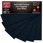 Carbon Filter 4" x 12" Activated Charcoal Air Vent Floor Heater Pre-Filter Sheet Work in Home Air Purifier, Register, Ceiling 4 x 12 Inch 6-Pack (Black) Hoctsom