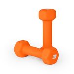 CAP Barbell 3 lb Neoprene Dumbbells – Pair | Spiced Orange