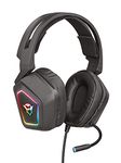 Trust Gaming Headset GXT 450 Blizz, 7.1 Surround Sound Headphones, RGB Illumination, Flexible Microphone, Volume Control, 2m Braided Cable, Over-Ear USB Headset for PC and Laptop - Black