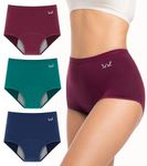 PULIOU Period Pants Leakproof Extra Protection Period Underwear Washable High waisted Heavy Flow Postpartum Underwear Menstrual Knickers Pack of 3