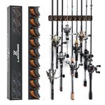 LEOFISHING Vertical Horizontal Fishing Rod Holder Wall Mounted Fishing Rod Rack Holds Up to 9 Rods or Combos Fishing Rod Pole Holders for Garage Ceiling Mounted Fits Most Rods (Orange -1 Pack)