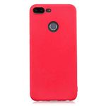 cuzz Huawei Honor 9 Lite Case + (1 Piece Tempered Glass Screen Protector)Solid Colour Premium Flexible TPU Silicone Case Slim Ultra Light Non-Slip Anti-Shock Cover (Red)