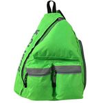 Reflective Sling Backpack Bright Color Body Bag Messenger Bag Daypack School Student Bookbag With Safety Reflective Stripe - Fluorescent Green, Fluorescent Green, Medium, Sling Backpacks