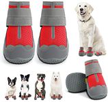 KUTKUT Dog Boots for Hardwood Floor | Breathable Shoes | Booties With Reflective Anti-Slip Sole | Outdoor Paw Protectors With Rubber Soles for Hiking and Running (Size: 5)