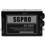 SGPRO Active Direct Box, Recording Signal DI Box for Musical Instruments as Guitar, Bass Guitar, and Keyboard Live Performance or Studio, 1/4" to XLR, Ground Lift 48V Phantom Powered Compact Unit