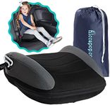 hiccapop UberBoost Inflatable Booster Car Seat | Blow up Narrow Backless Booster Car Seat for Travel | Portable Booster Seat for Toddlers, Kids, Child | Black/Gray