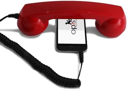 Telephone Handset for Cellphone/Retro Phone Handset/Mobile Receiver/Old Telephone Headset/Cell Phone Receiver/Handheld Receiver for Cell Phone – 60s Micro by Opis, Germany (Red)