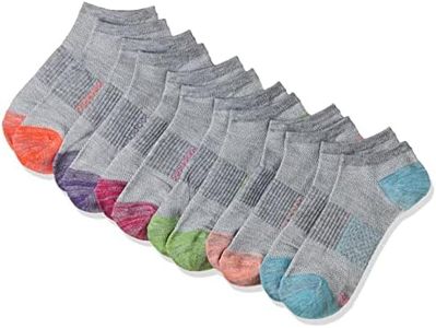 Hanes womens Hanes Women's 6-pair Lightweight Breathable Ventilation No Show Casual Sock, Pink/Grey Accent Design, Shoe Size 8-12 US