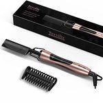 Terviiix Hot Comb Electric, Hot Comb for Wigs, Afro Hair & Beard, Anti-Scald Straightening Comb with Keratin & Argan Oil Infused Teeth, Temperatures Adjustable, 60 Min Auto Shut Off