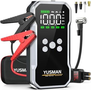 Jump Starter Power Pack, 12V Battery Pack (All Gas/10.0L Diesel), Safe Jump Box with Display, Car Jump Starter with Extended Smart Jump Cables, Quick Charge 3.0, LED Light (L-03)