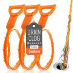 DealEnvy Drain Clog Remover - Hair Catcher Shower Drain Snake, Drain Stick Cleaner Plumbing Tool for Kitchen Sink & Bath Tub, Bathroom Pipe Unclogger Millipede, Magic Drain Weasel Toilet Snake - 3 pcs