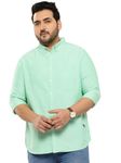 Thomas Scott Mens Plus Size 100% Cotton Full Sleeves Solid Casual Shirt (TS1427_LightGreen, 5XL)