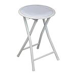 Harbour Housewares Padded Folding Stool - White