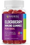 Elderberry Gummies for Kids with Zinc and Vitamin C - Potent, Herbal Immune Support for Kids with Antioxidants to Support Immune Defense - 120 Vegan Elderberry Vitamin C and Zinc Kids Immune Gummies