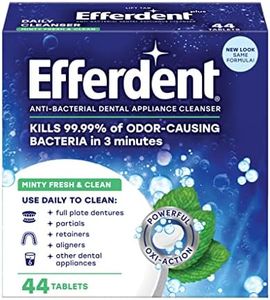 Efferdent Retainer Cleaning Tablets, Denture Cleaning Tablets for Dental Appliances, Minty Fresh & Clean, 44 Count