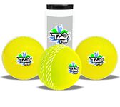 jaspo T20 Plus Practice Cricket Balls (Pack of 3) for Indoor & Outdoor Play,Weight 125-1 30 GMS, Colour Yellow, Synthetic Rubber Material