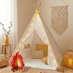 love tree Children Indina Cotton Canvas Teepee-pure White One Windows-preassemble