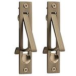 2 Pack Edge Pull for Closet, Bathroom, Laundry and Hallway doors - Antique Brass Finish