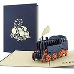 T09 Steam Engine Card, Pop Up Greeting Card, Laser Cut Greetings, Handmade Birthday Card, Blank