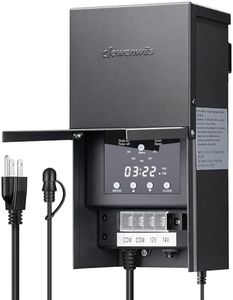 DEWENWILS 300W Low Voltage Landscape Lighting Transformer, 120V AC to 12/14V AC, Outdoor Low Voltage Landscape Transformer, Photocell Sensor & Timer, Weatherproof Coating for Spotlight Steplight