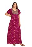 Maya print Women's Pure Cotton Regular Nighty Rajasthani Nighty Rajasthani Gown Jaipuri Nighty Jaipuri Gown Maxi Gown (Purple, 1)