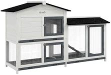 PawHut 62" Rabbit Hutch, Wooden Bun