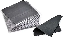 SEVENWELL 50pcs Jewelry Cleaning Cloth Dark Gray Polishing Cloth for Sterling Silver Gold Platinum Small Polish Cloth 8x8cm