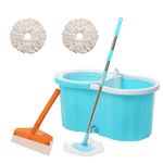 Spin Mop Bucket with 4 Wheels and 2Refill | Floor Cleaning | Mop Stick | Kitchen Wiper | Bucket Mop | Easy Wheels & Big Bucket | Floor Cleaning Mop|Mop Bucket |Pocha for Floor Cleaning|Mopping Set|Mop