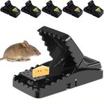 Coldwords Mouse Trap, 6 Packs Reusable Mice Snap Traps for Indoors, Anti Rodent Powerful Mouse Catcher, High Sensitive Rat Trap Baited Rodent Trap That Kills Instantly, Easy Setting & Quick Killing