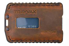 Trayvax Ascent Wallet, RFID Front Pocket Money and Credit Card Holder, Minimalist Slim Leather Metal Wallet for Men and Women, Black | Tobacco Brown, One Size, Ascent Wallet