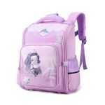 Storite Magical Mermaid Backpack for Kids Girls, Sturdy and Water-Resistant, Ideal Backpack for 6-8 Year Young Boys and Girls, Great for Birthdays Gifts-Purple