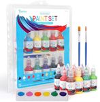 Darice Washable Tempera Paint for Kid, 12 Colors - Non-Toxic Kids Paint with Brushes & Pallete in a reusable Storage Case - Great for Art Projects, Crafts, and Classroom Paint Set, 1oz Paint Bottles