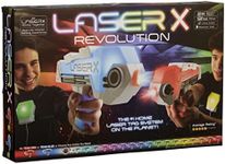 Laser X 88046 Revolution Double Blasters, Choose The Colour of Your Team, Blast Over 90 metres, with Voice Coach. Real Life Infra-red Gaming Experience