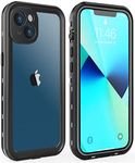 Dewfoam for iPhone 13 Case Waterproof Shockproof Dustproof Full-Body Sturdy with Camera Lens Protector and Built-in Screen Protector,Underwater Full Sealed Cover Protective for iPhone 13(Black)