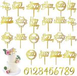 50 PCS Gold Happy Birthday Cake Top