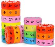 CHILHOLYD Learning Toys Math Toy Montessori Preschool Learning Educational Counting Game Numbers and Symbols Math Skills Colorful Fridge Kindergarden Educational Tools Math Blocks Great Gift for Kids