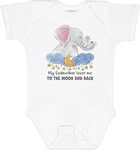 inktastic My Godmother Loves Me To the Moon and Back Elephant Baby Bodysuit, 0020 White, 6 Months