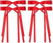 Ayesha Red Hair Bows Clips Coquette