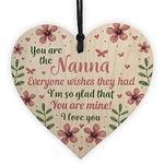 RED OCEAN Nan Nanny Nanna Nan Birthday Gifts Wooden Hanging Heart Sign Keepsake