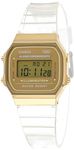 Casio Vintage A168XESG-9ADF Gold Digital Dial Transparent Resin Strap D307